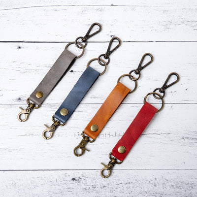 Custom Engraved Leather Keychain – Hook