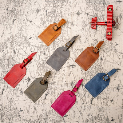 Custom Engraved Leather Luggage Tag Transfer Kingdom