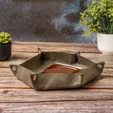 Custom Engraved Leather Hexagon Tray Transfer Kingdom