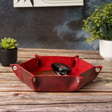 Custom Engraved Leather Hexagon Tray Transfer Kingdom