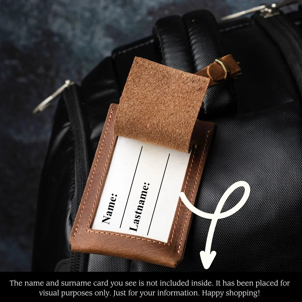 Custom Engraved Leather Luggage Tag