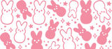 Cute Pink Bunnies - Easter Cup Wrap UV Sticker Permanent UV DTF Decal