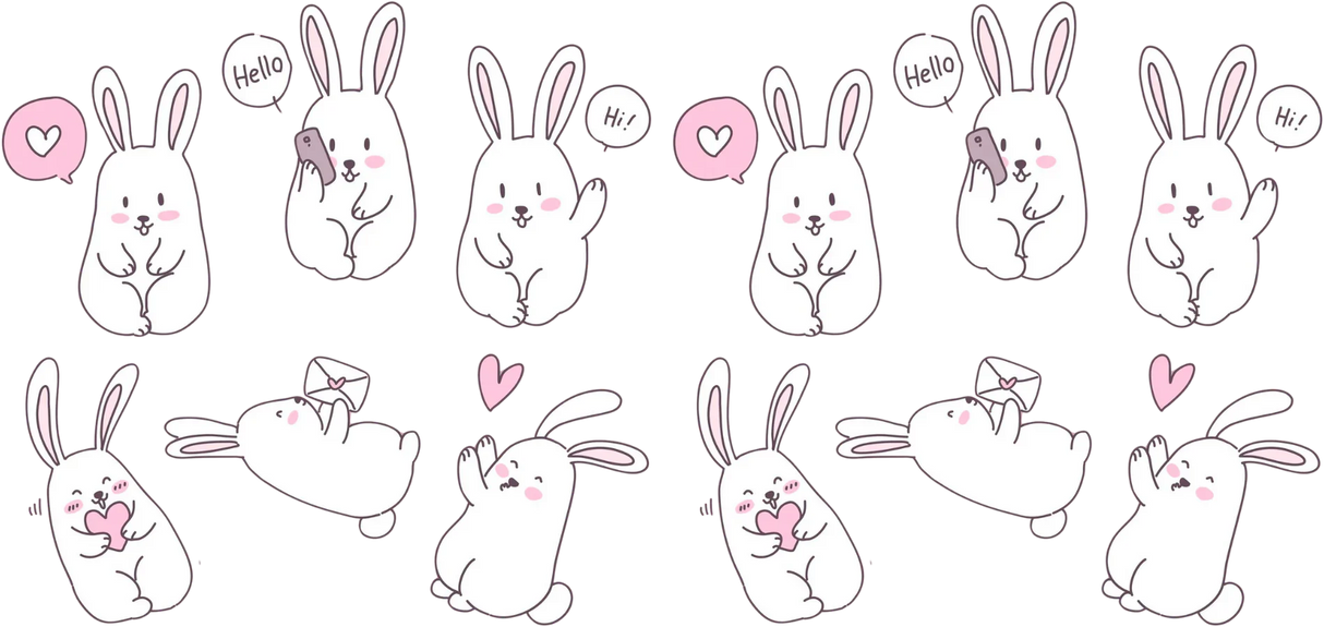 Cute Talking Bunny - Easter Cup Wrap UV Sticker Permanent UV DTF Decal