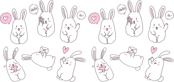 Cute Talking Bunny - Easter Cup Wrap UV Sticker Permanent UV DTF Decal