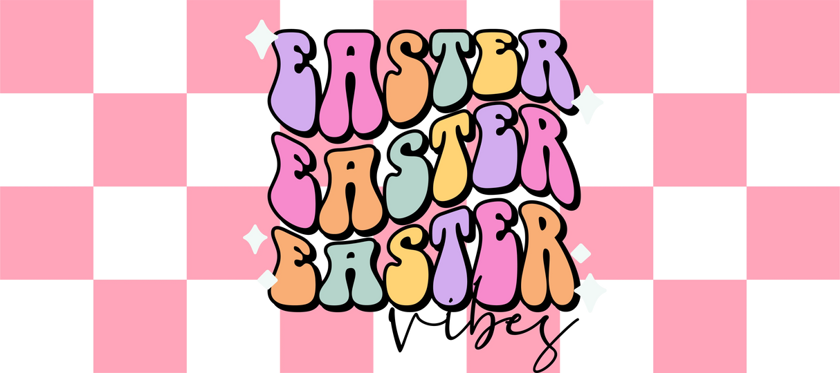 Easter Vibes - Easter Cup Wrap UV Sticker Permanent UV DTF Decal