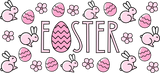 Easter Pink Bunnies - Easter Cup Wrap UV Sticker Permanent UV DTF Decal