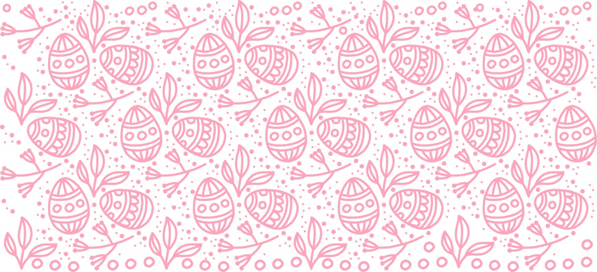 Pink Eggs Drawing - Easter Cup Wrap UV Sticker Permanent UV DTF Decal