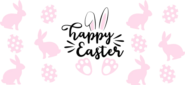 Happy Easter Bunnies - Easter Cup Wrap UV Sticker Permanent UV DTF Decal