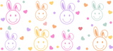 Smiley Bunnies - Easter Cup Wrap UV Sticker Permanent UV DTF Decal
