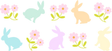 Flowers And Rabbits - Easter Cup Wrap UV Sticker Permanent UV DTF Decal