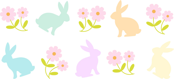 Flowers And Rabbits - Easter Cup Wrap UV Sticker Permanent UV DTF Decal