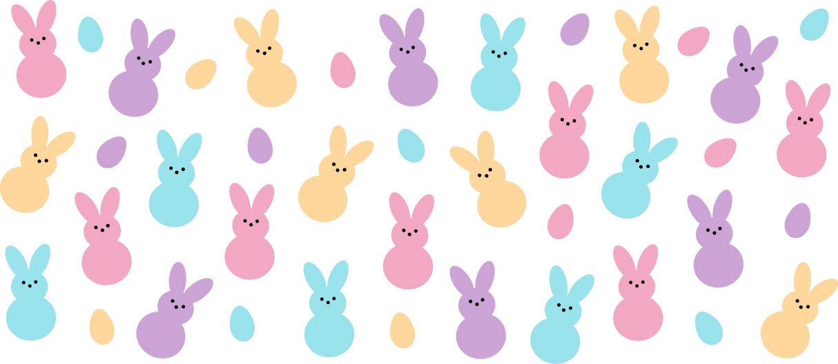 Easter Bunny Design - Easter Cup Wrap UV Sticker Permanent UV DTF Decal