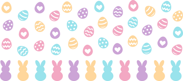 Easter Bunny And Eggs - Easter Cup Wrap UV Sticker Permanent UV DTF Decal