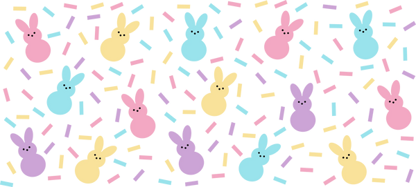 Easter Bunnies And Sprinkles - Easter Cup Wrap UV Sticker Permanent UV DTF Decal