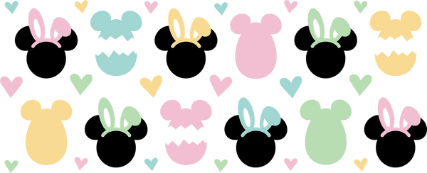Easter Eggs And Mouse - Easter Cup Wrap UV Sticker Permanent UV DTF Decal