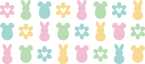 Easter Eggs And Flowers - Easter Cup Wrap UV Sticker Permanent UV DTF Decal