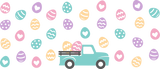 Easter Eggs Truck Design - Easter Cup Wrap UV Sticker Permanent UV DTF Decal