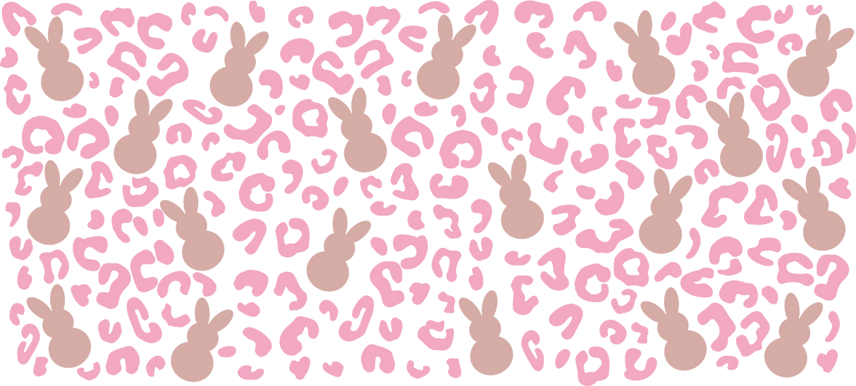 Bunny Pink Leopard Print - Easter Cup Wrap UV Sticker Permanent UV DTF Decal