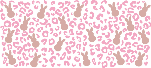 Bunny Pink Leopard Print - Easter Cup Wrap UV Sticker Permanent UV DTF Decal