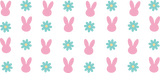 Pink Bunnies And Blue Flowers - Easter Cup Wrap UV Sticker Permanent UV DTF Decal