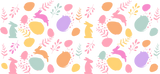 Colorful Bunnies And Easter Eggs - Easter Cup Wrap UV Sticker Permanent UV DTF Decal