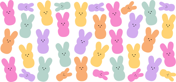 Cute Colorful Bunnies - Easter Cup Wrap UV Sticker Permanent UV DTF Decal