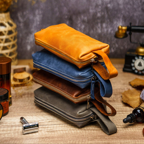 Custom Engraved Leather Dopp Kit V2 for Men Transfer Kingdom