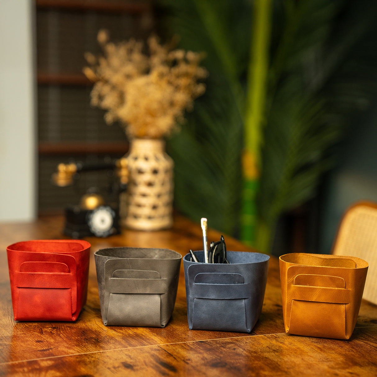 Custom Engraved Leather Desk Box Transfer Kingdom