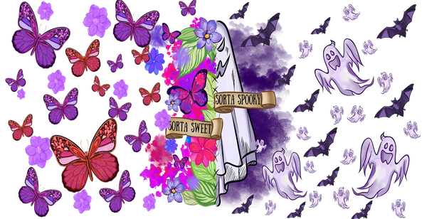 Sorta Sweet Purple Design - Halloween Cup Wrap UV Sticker Permanent UV DTF Decal