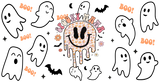 Spooky Boo Ghost Design - Halloween Cup Wrap UV Sticker Permanent UV DTF Decal ready2transfer