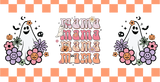 Mama Mama Checkered Design - Halloween Cup Wrap UV Sticker Permanent UV DTF Decal