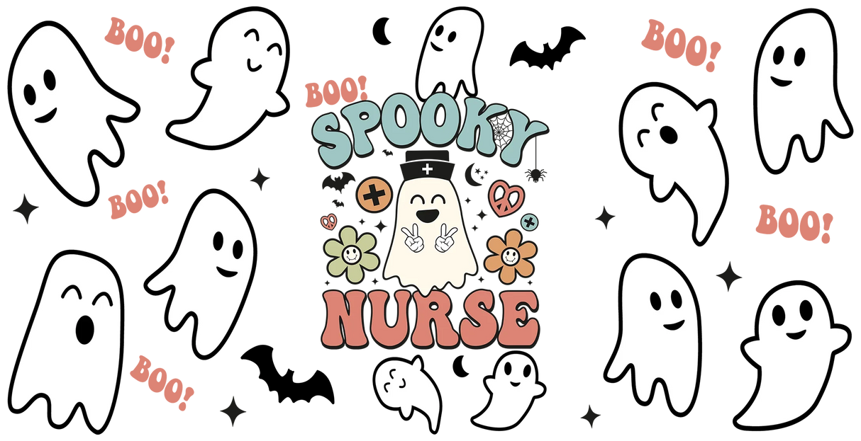 Spooky Nurse - Halloween Cup Wrap UV Sticker Permanent UV DTF Decal