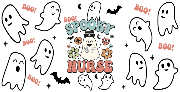 Spooky Nurse - Halloween Cup Wrap UV Sticker Permanent UV DTF Decal