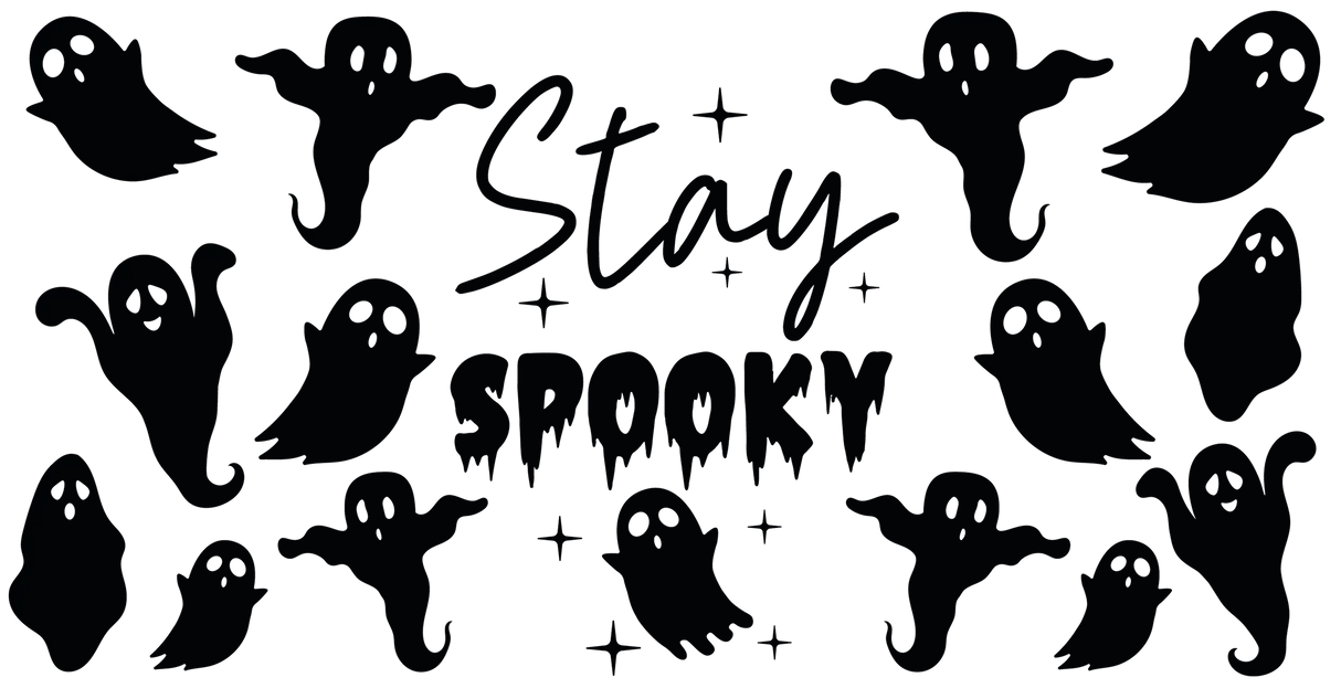 Stay Spooky Dark Design - Halloween Cup Wrap UV Sticker Permanent UV DTF Decal