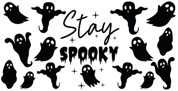 Stay Spooky Dark Design - Halloween Cup Wrap UV Sticker Permanent UV DTF Decal