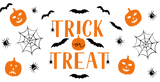 Trick Or Treat Orange Design - Halloween Cup Wrap UV Sticker Permanent UV DTF Decal