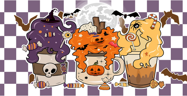 Halloween Drink Design - Halloween Cup Wrap UV Sticker Permanent UV DTF Decal