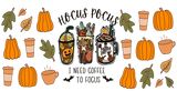 Hocus Pocus I Need Coffee - Halloween Cup Wrap UV Sticker Permanent UV DTF Decal ready2transfer