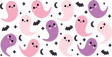 Cute Ghosts And Bats - Halloween Cup Wrap UV Sticker Permanent UV DTF Decal ready2transfer