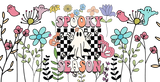 Spooky Season Flowers - Halloween Cup Wrap UV Sticker Permanent UV DTF Decal