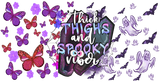 Thick Thighs And Spooky Vibes - Halloween Cup Wrap UV Sticker Permanent UV DTF Decal