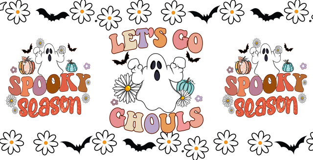 Let's Go Ghouls - Halloween Cup Wrap UV Sticker Permanent UV DTF Decal ready2transfer