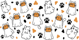 Cat Ghosts - Halloween Cup Wrap UV Sticker Permanent UV DTF Decal ready2transfer