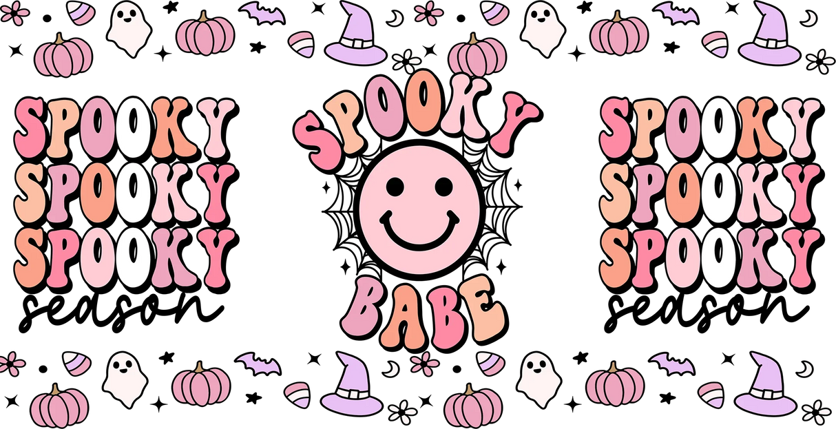 Spooky Season Spooky Babe - Halloween Cup Wrap UV Sticker Permanent UV DTF Decal