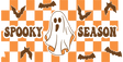 Spooky Season Ghost Design - Halloween Cup Wrap UV Sticker Permanent UV DTF Decal ready2transfer