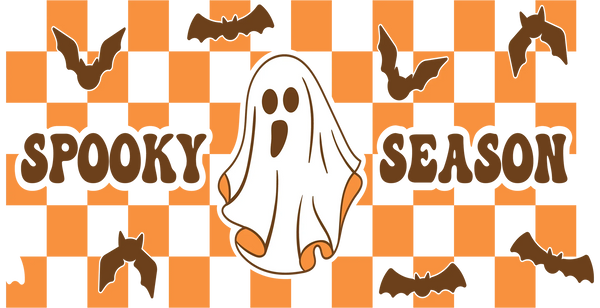 Spooky Season Ghost Design - Halloween Cup Wrap UV Sticker Permanent UV DTF Decal
