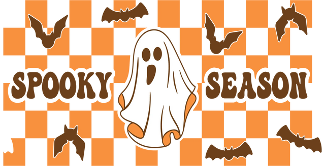 Spooky Season Ghost Design - Halloween Cup Wrap UV Sticker Permanent UV DTF Decal ready2transfer