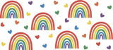 Rainbows And Hearts - LGBTQ Cup Wrap UV Sticker Permanent UV DTF Decal