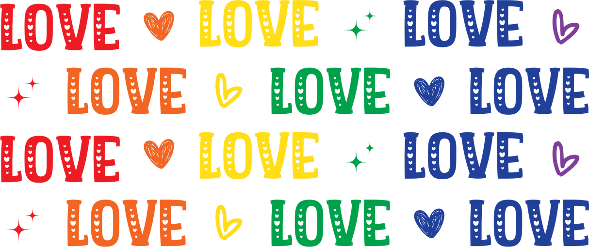 Love Heart - LGBTQ Cup Wrap UV Sticker Permanent UV DTF Decal