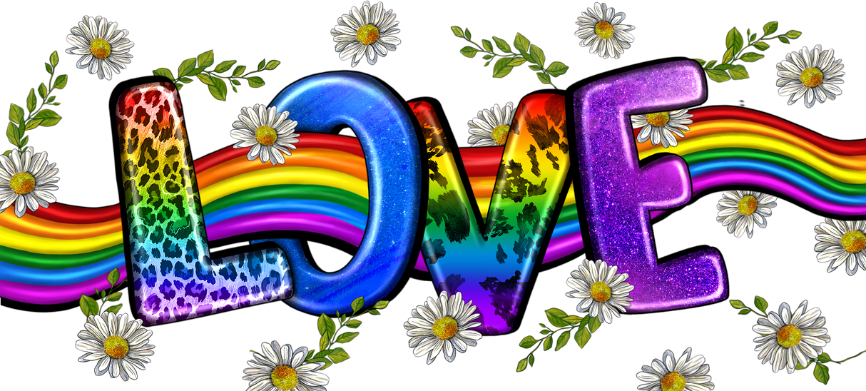 Love Colorful Design - LGBTQ Cup Wrap UV Sticker Permanent UV DTF Decal